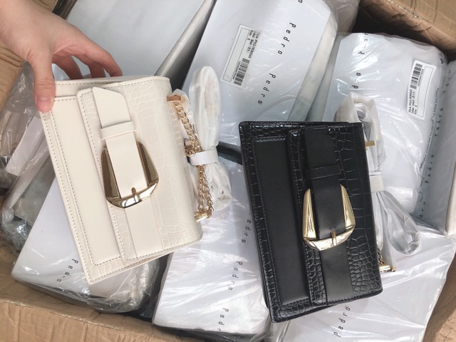 Túi chữ PPPP khoá nịt chuẩn xuât size 20 cực sang kèm ảnh thật shop
