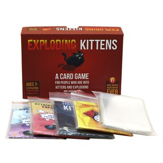 Combo bài mèo nổ exploding kittens + 4 bản mèo mở rộng + bọc bài