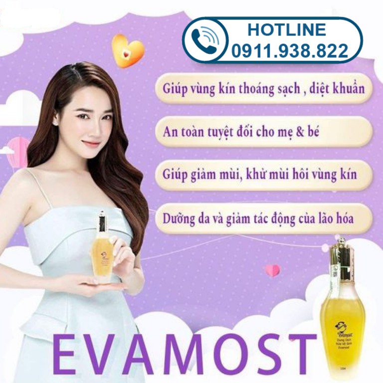 Dung dịch vệ sinh phụ nữ EVAMOST chính hãng -  Nước rửa vệ sinh vùng kín Evamost chính hãng - Ecostar