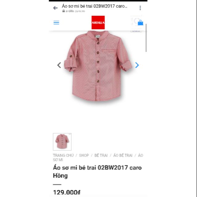 Áo sơ mi đỏ bé trai