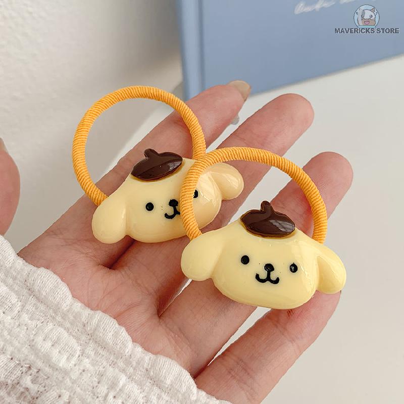 Dây buộc tóc co giãn hình chú chó cinnamon dễ thương phong cách Hàn Quốc