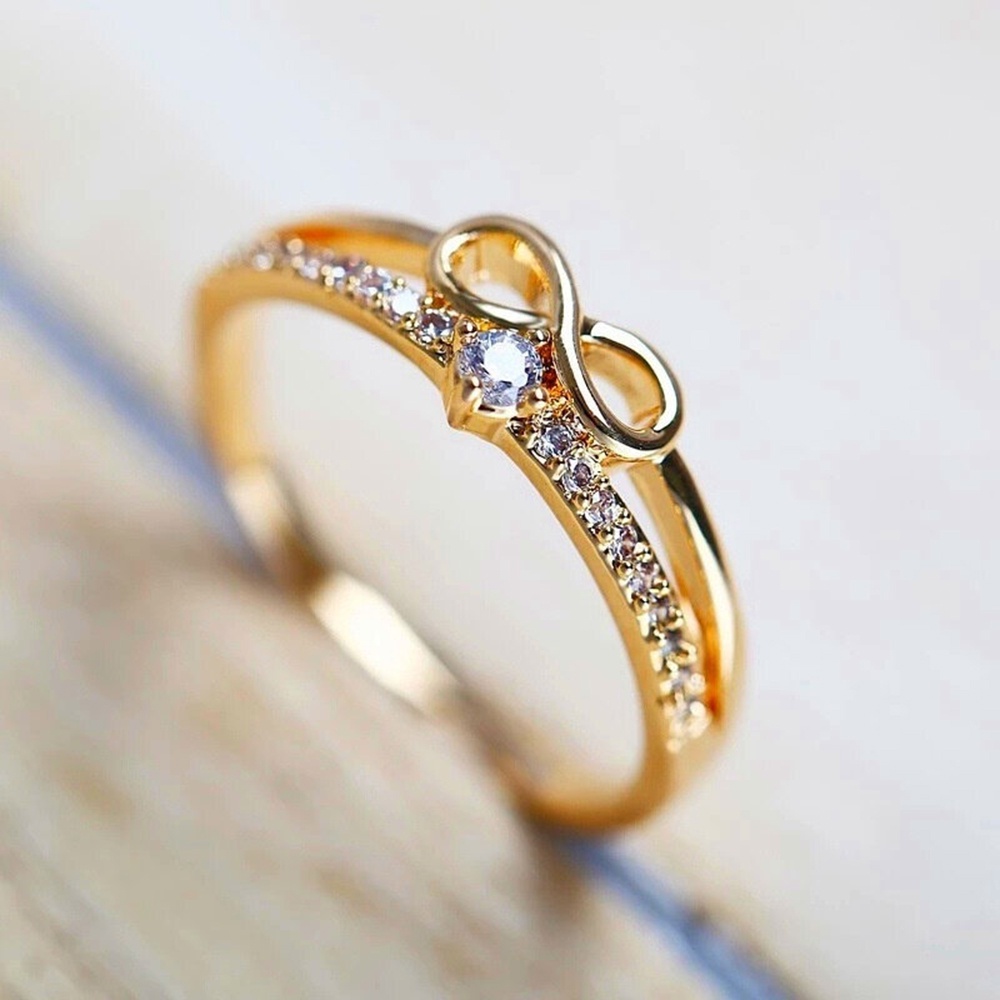 Nhẫn Đeo Tay Đính Đá Zircon 8 Màu Thời Trang