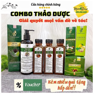 [KÈM QUÀ HẤP DẪN] COMBO 100% THẢO DƯỢC VV Natural Cosmetic dành cho mọi loại tóc (Hàng thủ công)