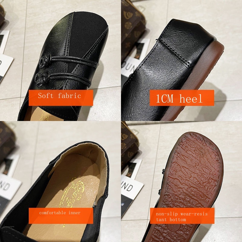 Da Chính Hãng! Giày Lười Da Handmade Đế Mềm Thời Trang Nữ