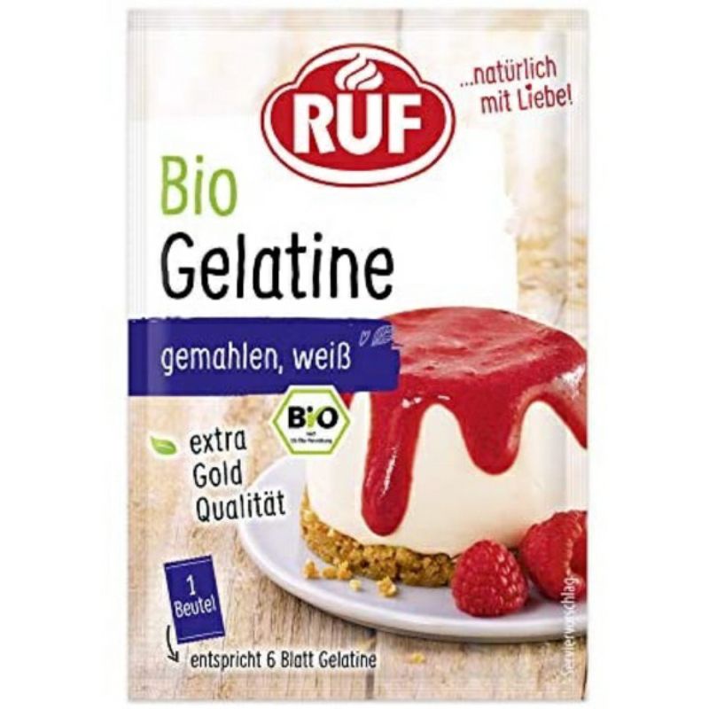 Gelatine hữu cơ RUF 9g - Gelatine thường Ewald 50g làm thạch, kẹo dẻo cho bé