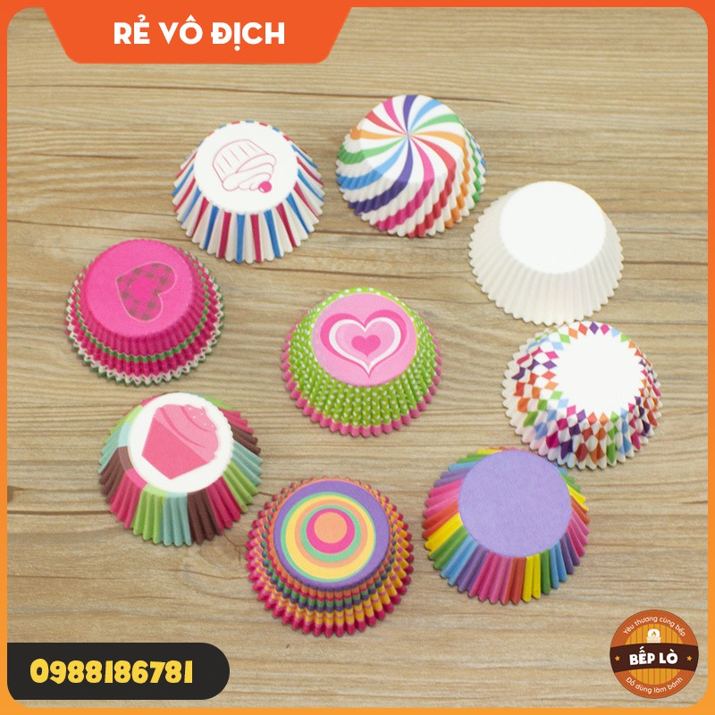 Cup giấy làm bánh Cupcake, Muffin 7cm cup giấy mềm - hộp 100 cái HÀNG MỚI VỀ