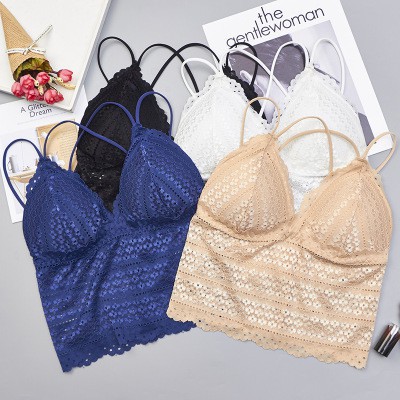 Áo Bra ren bản rộng dáng Croptop 4 dây chéo lưng mã H665