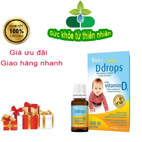 Vitamin D3 Drops Mỹ Dạng Giọt 90 Giọt, Baby Ddrops