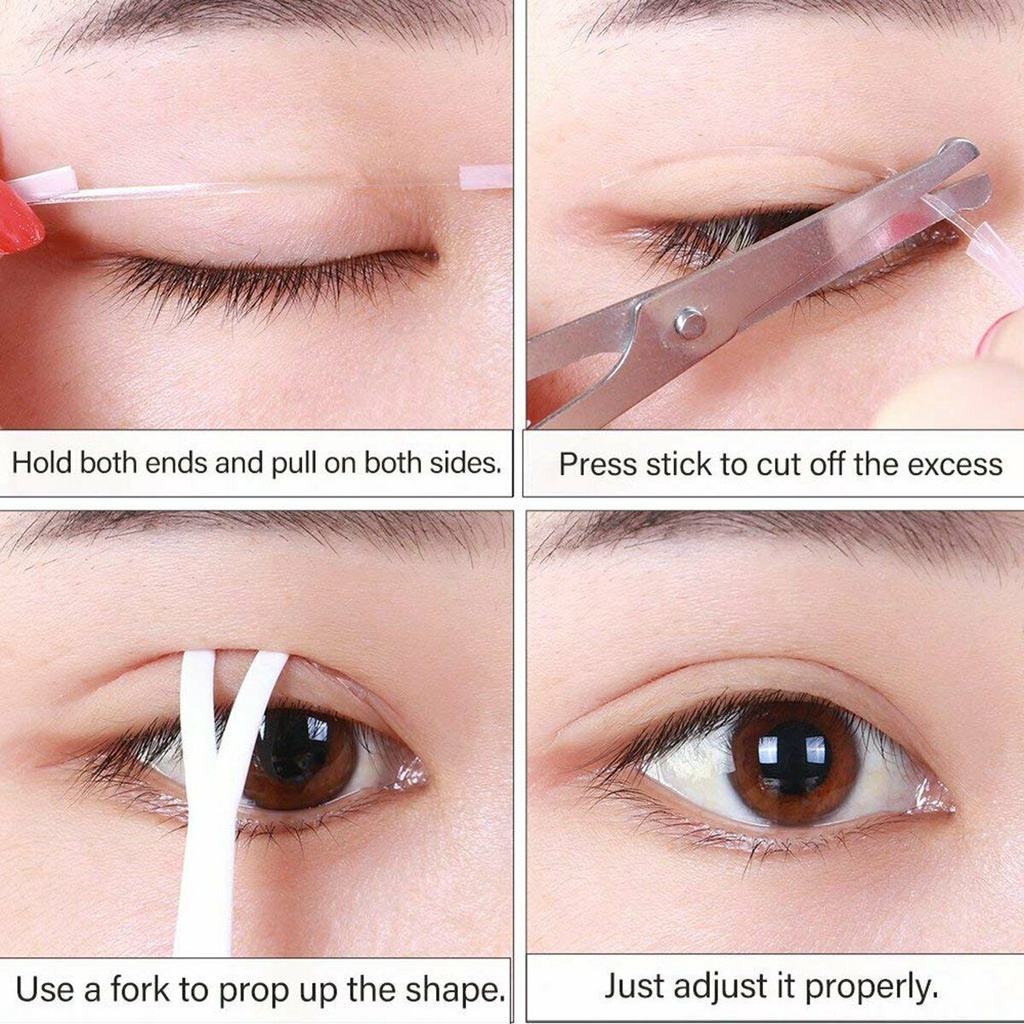 [Hàng mới về] Set 52 miếng dán nhấn mí hai mặt vô hình chống thấm nước có nĩa gắn dành cho làm đẹp