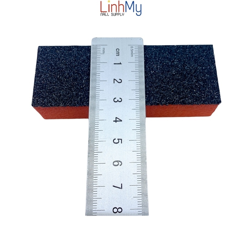 Set 10 cục phao chà móng buffer dũa móng màu cam đen loại to