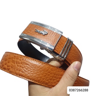 Dây nịt nam cao cấp, Thắt lưng nam công sở, DA BÒ DẬP VÂN - DA THẬT 100% Bảo Hành 1 năm
