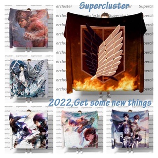 Tấm thảm treo tường trang trí họa tiết anime Attack On Titan Mikasa Eren Levi mẫu 2022 mới kèm phụ kiện