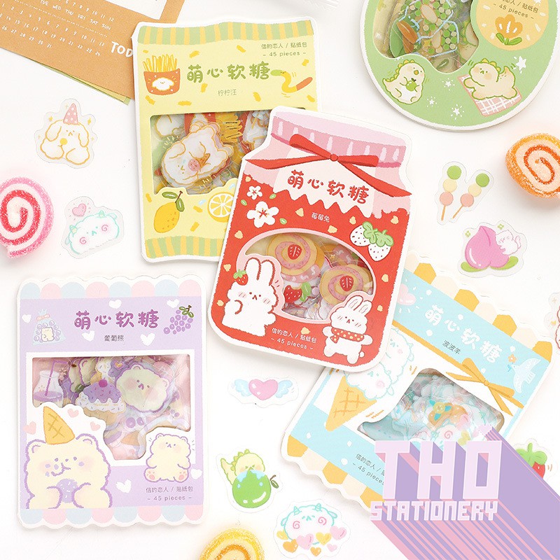 45 sticker cute hình dán dễ thương miếng dán công chúa trang trí sổ planner bullet journal dụng cụ dán Cardlover