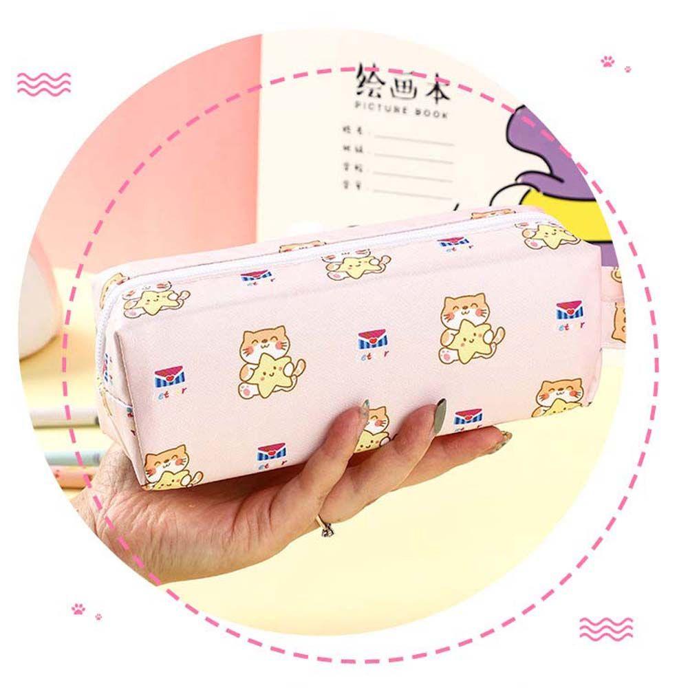 Túi Đựng Bút Bằng Vải Canvas Thiết Kế Ngọt Ngào Dành Cho Học Sinh Ốp