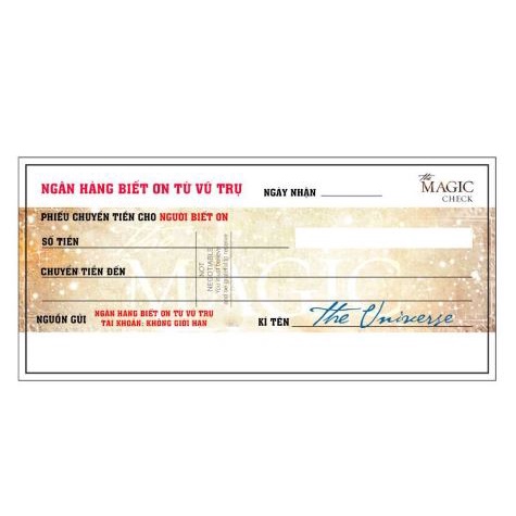 Tấm sec nhiệm màu | Ngân phiếu diệu kì | The Magic Check | Phép Màu 28 ngày thực hành Lòng Biết Ơn