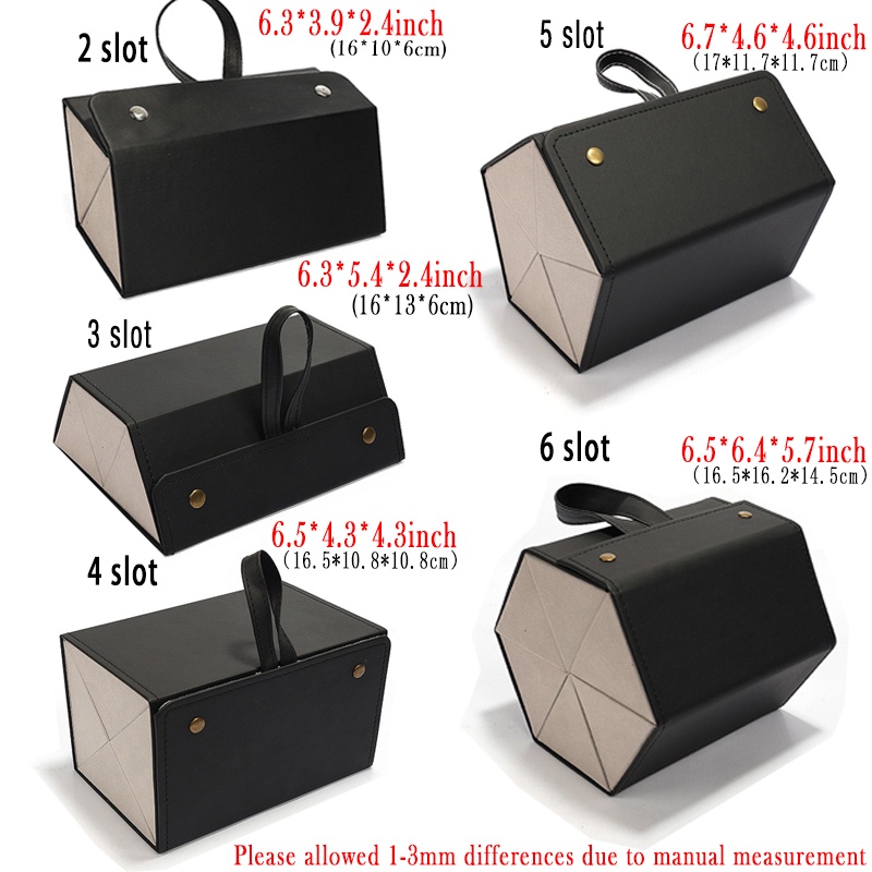 Hộp Da PU 2 / 3 / 6 Ngăn Đựng Mắt Kính Tiện Dụng
