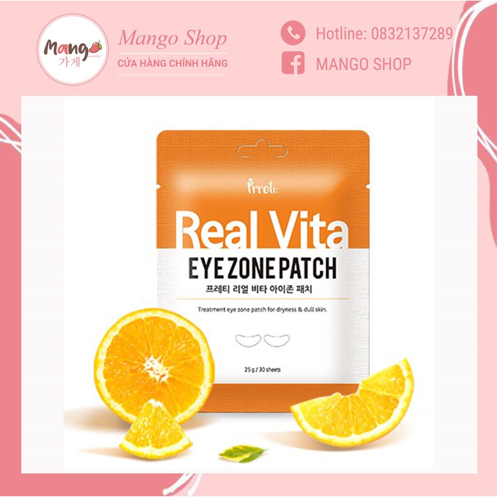 Mặt nạ mắt PRRETI cấp ẩm chống thâm chống nhăn cho mắt PRRETI Real Vita EYE ZONE Patch