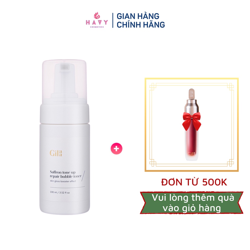 Nước cân bằng bong bóng Gilaa Saffron Tone Up Repair Bubble Toner 100ml