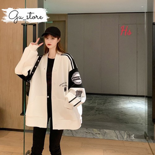 Cardigan in logo chữ brcon dài tay phong cách Unisex Ảnh Thật Cuối