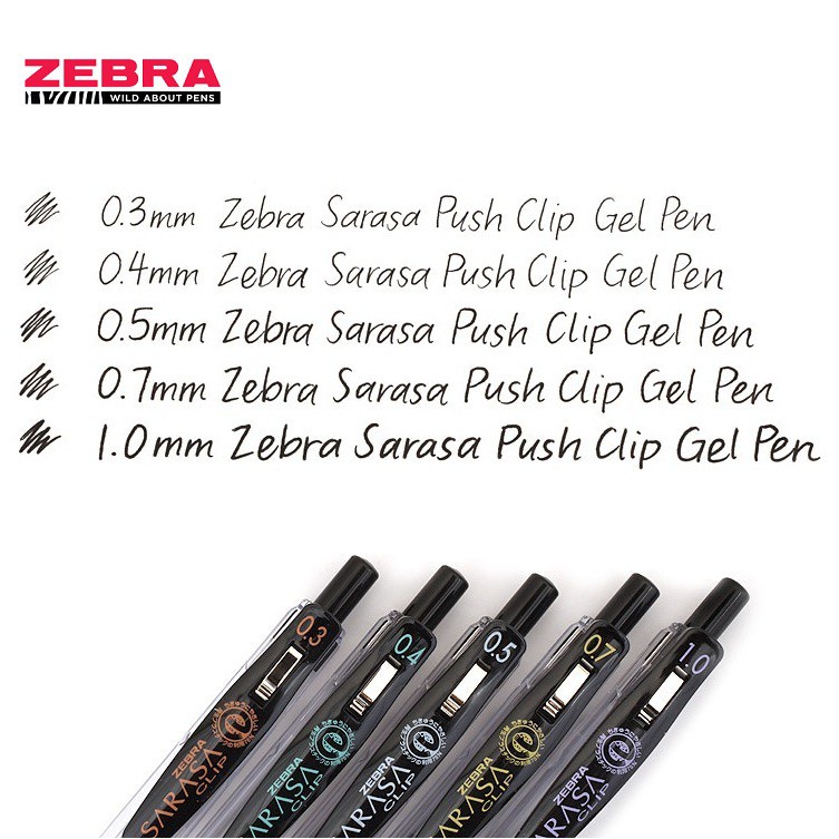 Bút bi gel Zebra Sarasa clip Nhật Bản cỡ 07 ,bán lẻ màu
