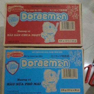 MÌ LY MINI ĂN LIỀN DORAEMON HẢI SẢN CHUA NGỌT VÀ HÀU SỮA PHÔ MAI