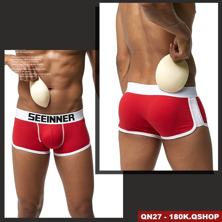 [ẢNH THẬT] QUẦN ĐỘN MÔNG NAM VÀ ĐỘN DV NAM 2 TRONG 1 KIỂU BOXER QSHOP QN27 QN33