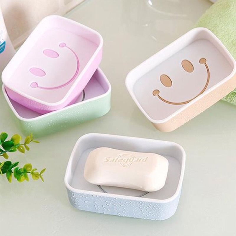 Khay đựng xà phòng hình mặt cười 2 lớp