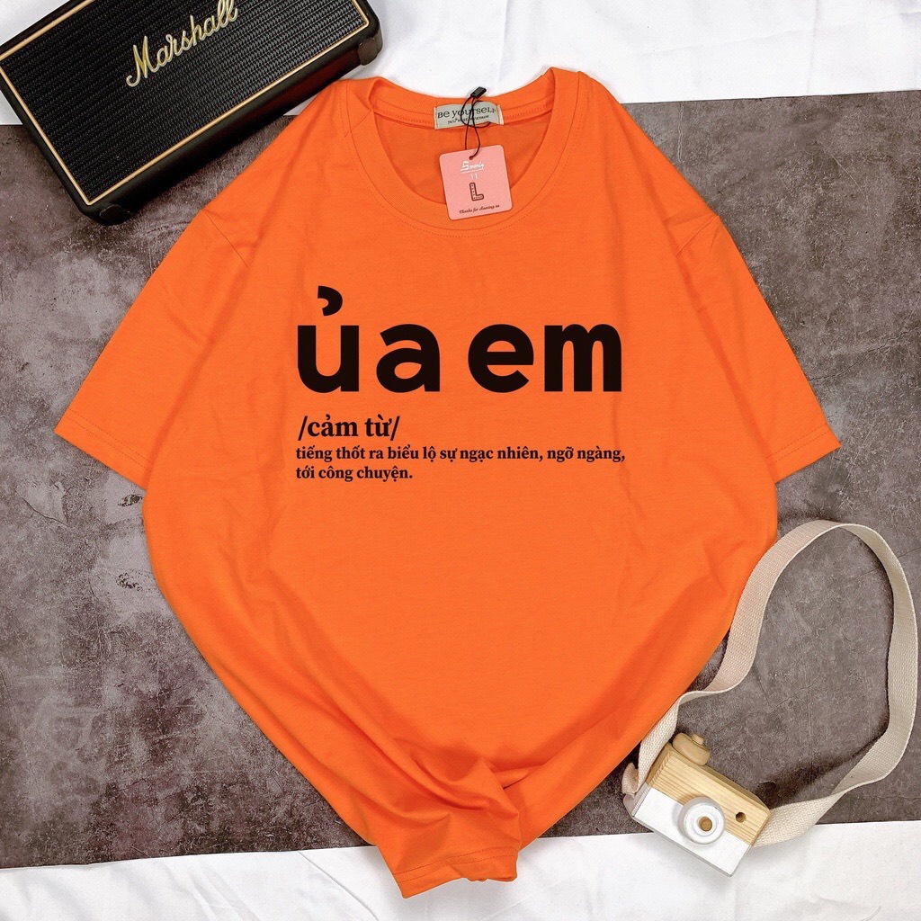 Áo thun ỦA EM áo phông unisex slogan hot trend  vải cotton thoáng mát cổ tròn bigsize XXL 2XL - shop.lucas
