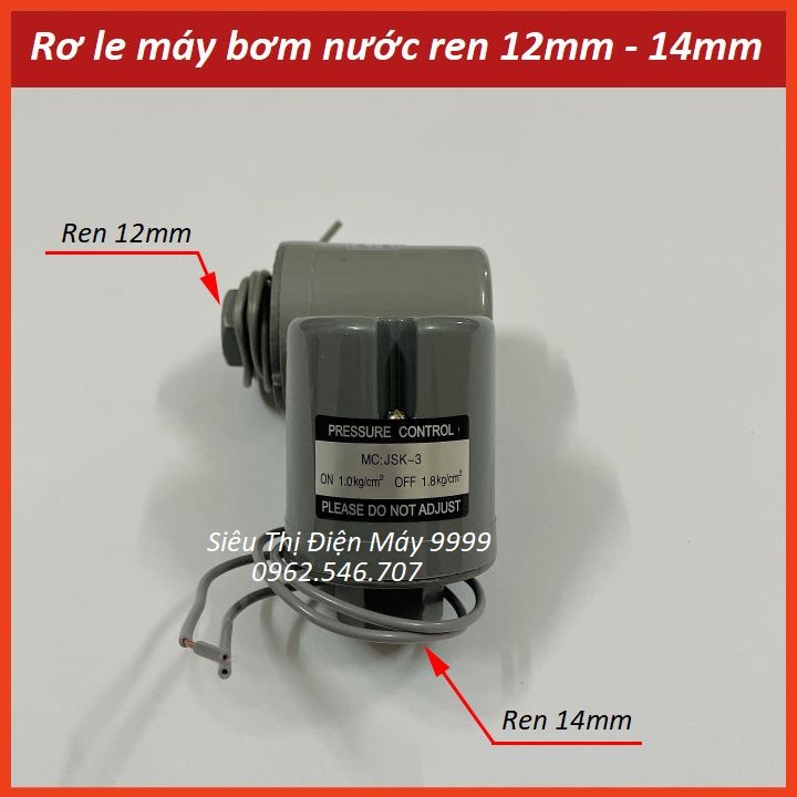 Rơ le máy bơm nước - rơ le máy bơm tăng áp - ren 12mm - 14mm