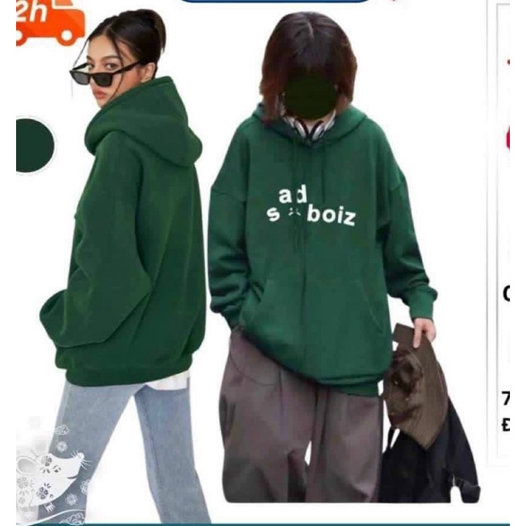 ÁO KHOÁC NỈ SADBOIZ XANH LÁ SIÊU HOT