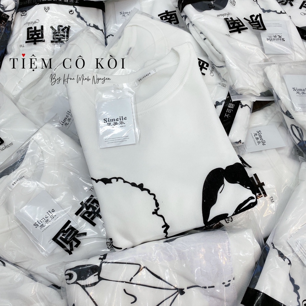 Áo nỉ oversize trắng áo hoodie nữ hình cô gái xinh xắn tiemcokoi | BigBuy360 - bigbuy360.vn