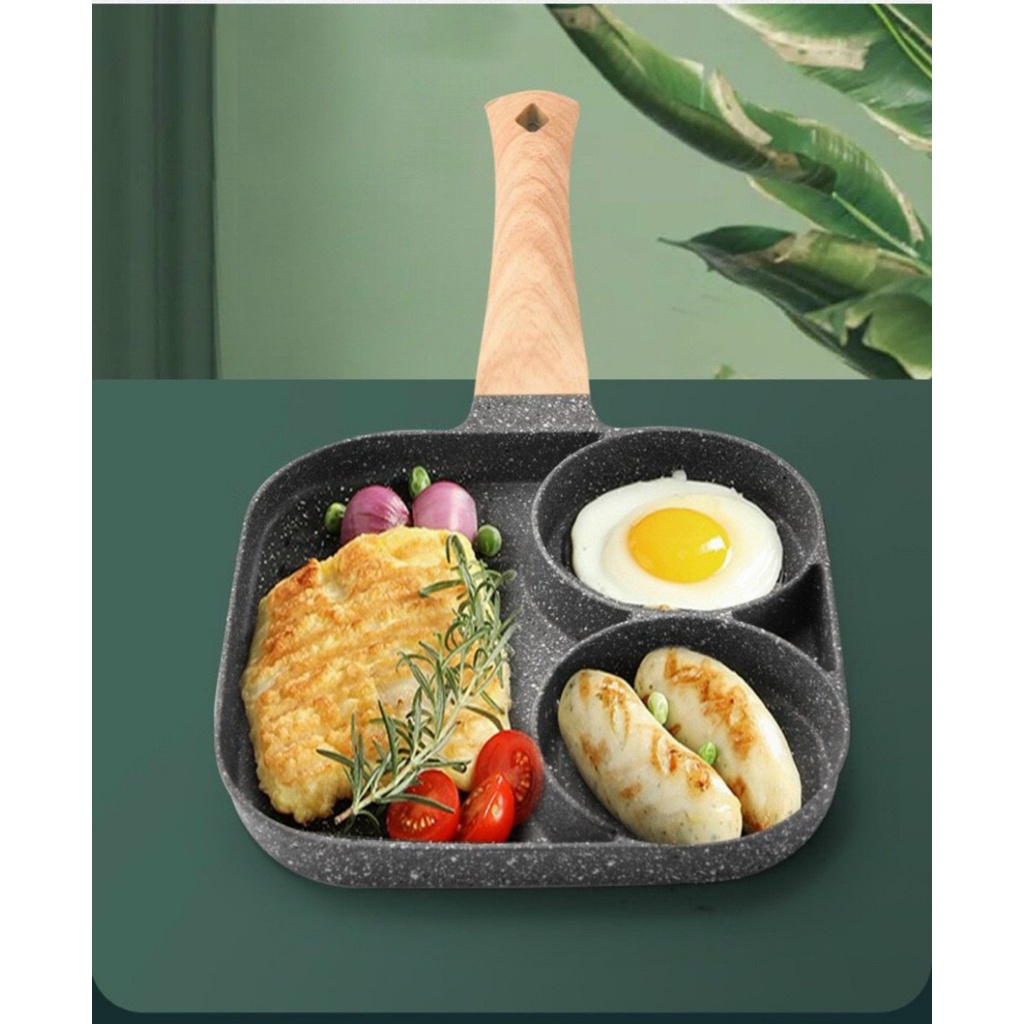 [Mẫu Mới]Chảo chống dính chia 3 - 4 ngăn chiên rán đa năng tiện dụng NẤU BẾP TỪ VÀ BẾP GA