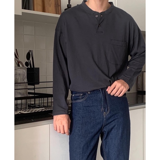 [Mã SRBACK010912 hoàn 20K xu đơn 50K] Áo thun trơn tay dài HENZY BYSANTÉ chất liệu cotton thoáng mát, form regular | BigBuy360 - bigbuy360.vn