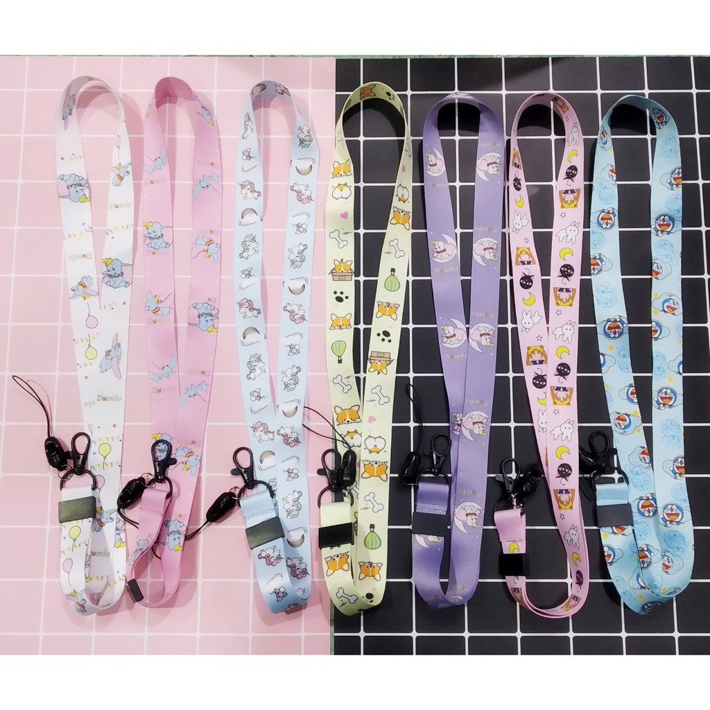 Strap hologram ba anh em gấu STH2 hoạt hình bare bear dây treo thẻ name tag in hình thời trang