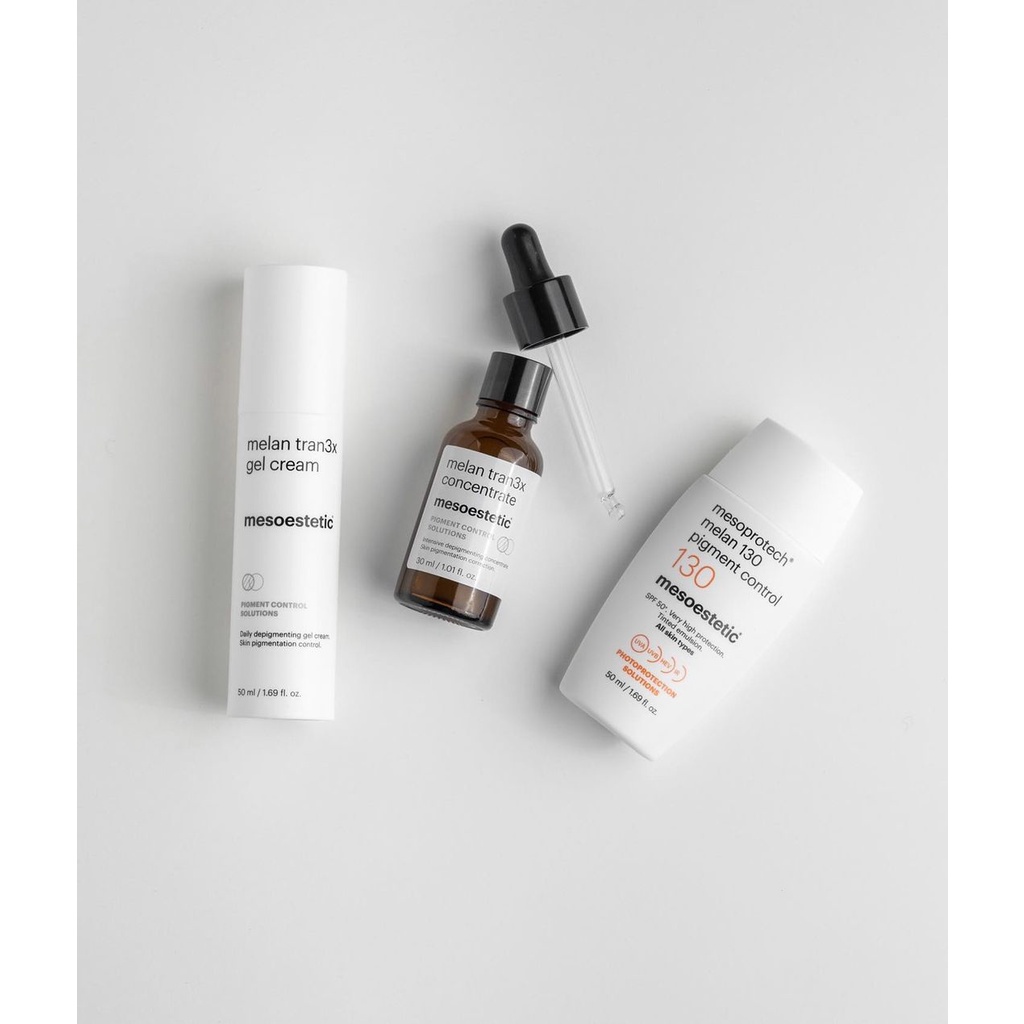 Kem gel làm sáng trắng da, mờ thâm, nám, tàn nhang chuyên sâu Mesoestetic Melan Tran3x Gel Cream