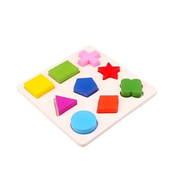 Đồ Chơi Gỗ Montessori Lắp Ghép Hình Học Giáo Dục Cho Bé