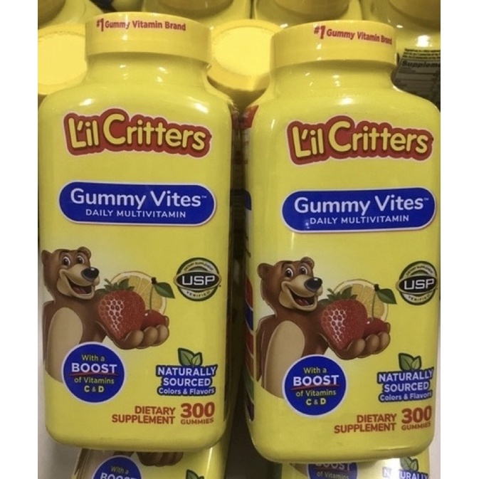 [Date 2023]Viên kẹo Gấu Gummy Bear L’ilCritters chai 300 viên