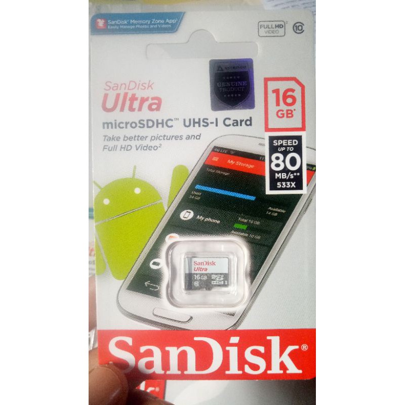 Thẻ Nhớ Microsd Sandisk 16gb