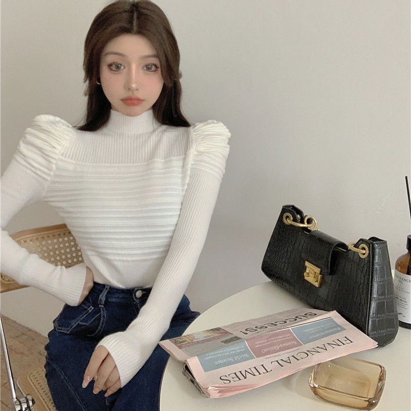 Áo Sweater Dệt Kim Tay Dài Kiểu Hàn Quốc Thời Trang Mùa Thu Cho Nữ