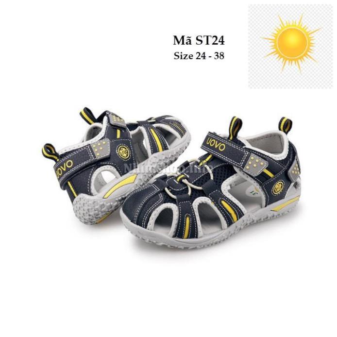 🤾👷 Dép rọ sandal bé trai UOVO kiểu bít mũi thể thao và phong cách thời trang có thể lót được đế chỉnh hình ST24 🤾👷