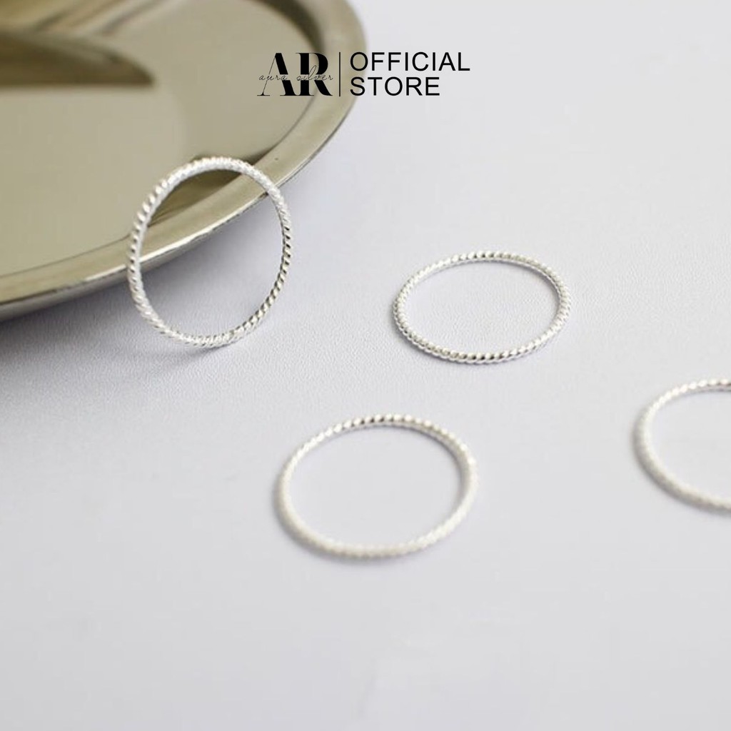 Nhẫn tròn bạc ta AURA nữ kiểu dáng xoắn trơn đơn giản-AURASILVER-N02 AR Aura ...