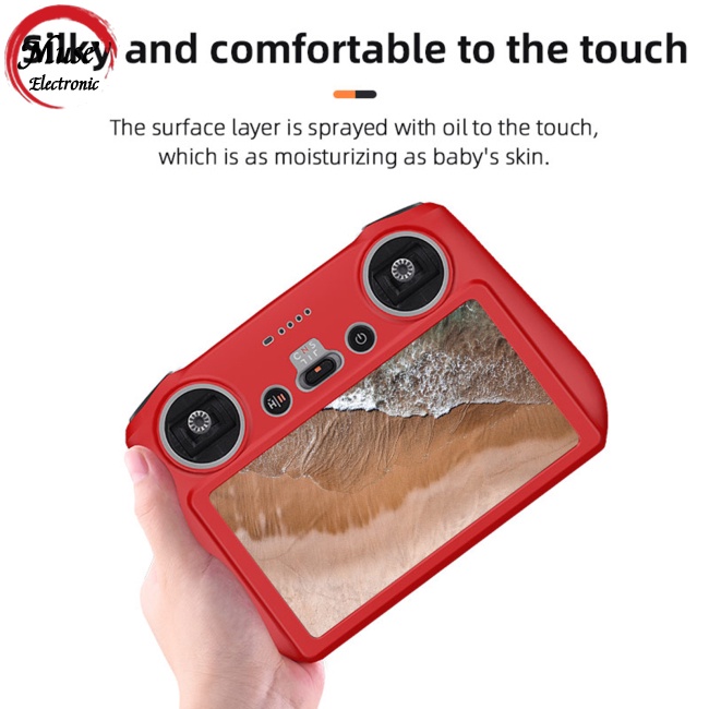 Ốp Điện Thoại Silicon Chống Bụi Chống Trượt Có Màn Hình Điều Khiển Từ Xa Cho Dji Mini 3 Pro