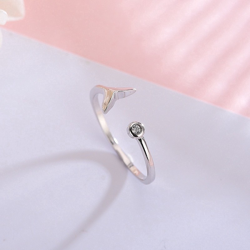 Nhẫn bạc nữ chuẩn bạc 925 hình đuôi nàng tiên cá DaLiA Jewelry nhẫn hở chỉnh size tay theo mọi yêu cầu