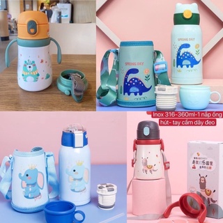 Shopnghebeo:Bình nước cho bé bình nước giữ nhiệt có ống hút,bình tập uống bình nước cho bé đi học