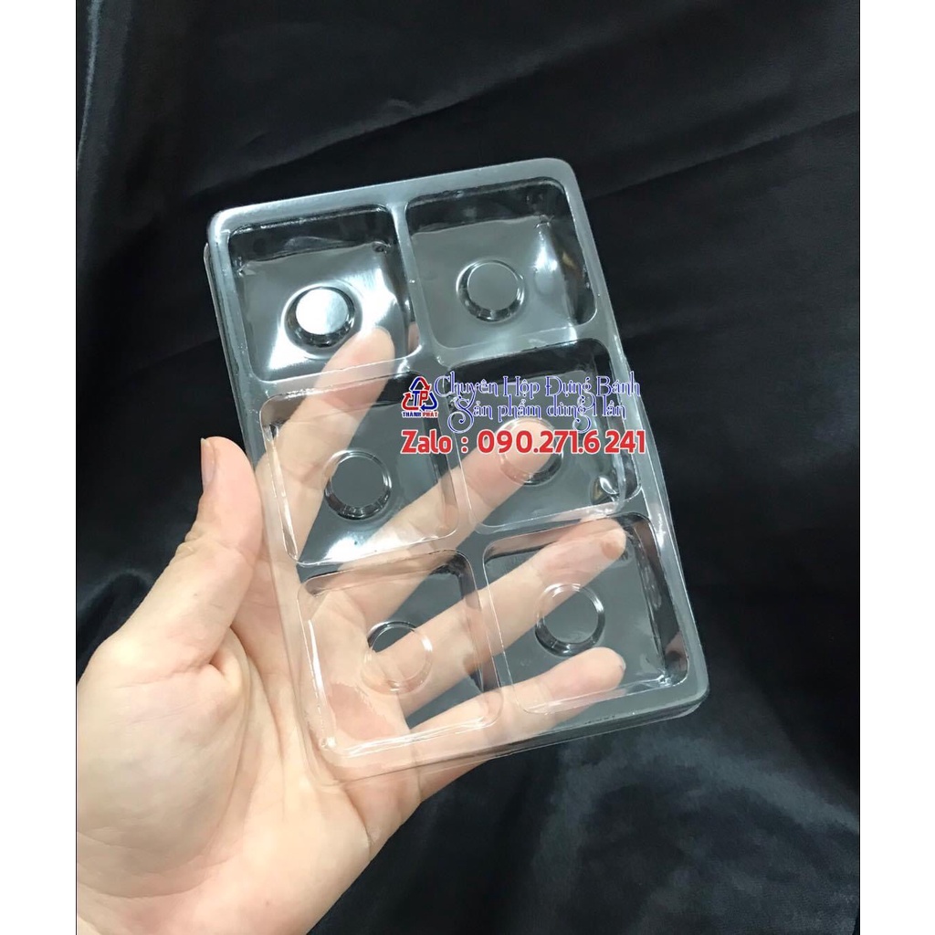100 Hộp 6 ngăn trong đựng socola tặng quà valentine, 8/3 bánh bao chỉ, đựng bánh mochi mini