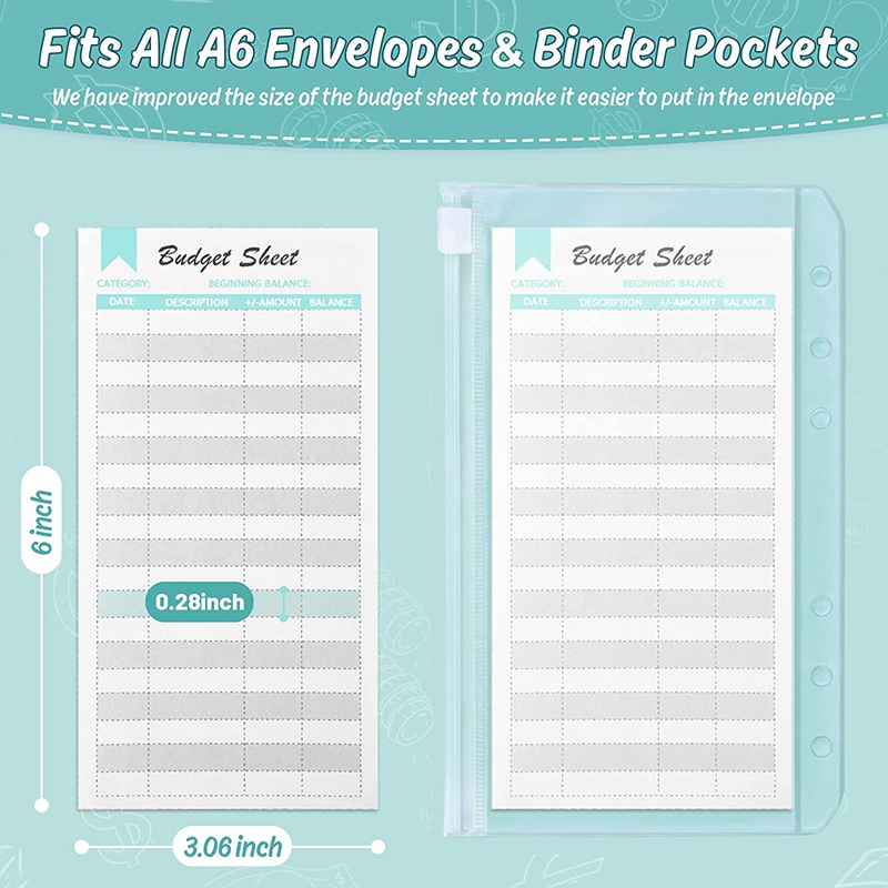 Set 90 tấm phiếu ghi ngân sách người/ hóa đơn khổ a6 nhỏ gọn/ màu xanh lá cây