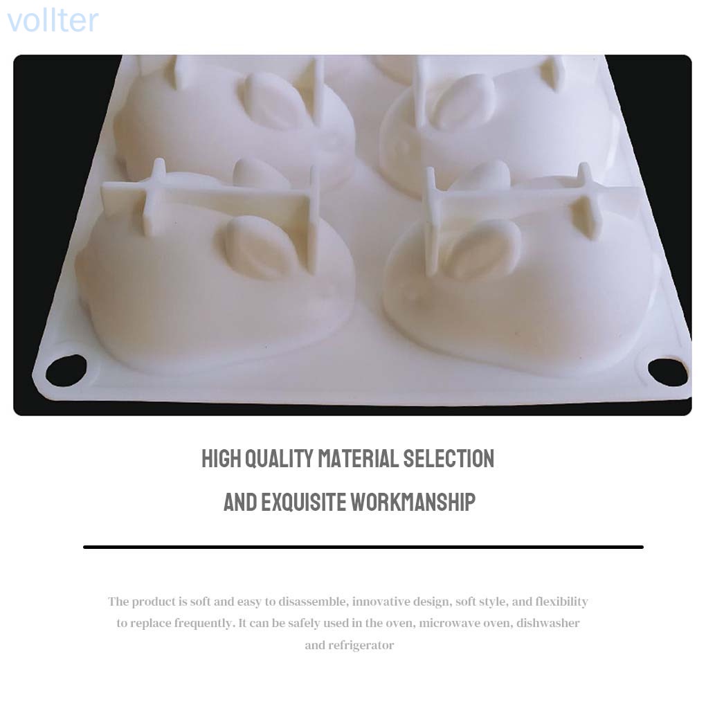 Khuôn làm bánh mousse bằng silicon 6 ô hình động vật 3D
