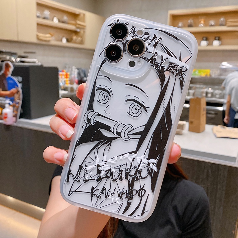 Ốp Điện Thoại Silicon Dẻo Trong Suốt In Hình Demon Slayer Nezuko Tanjirou Cho iPhone 14 13 11 12 Pro Max Xs Max XR 7p 8plus