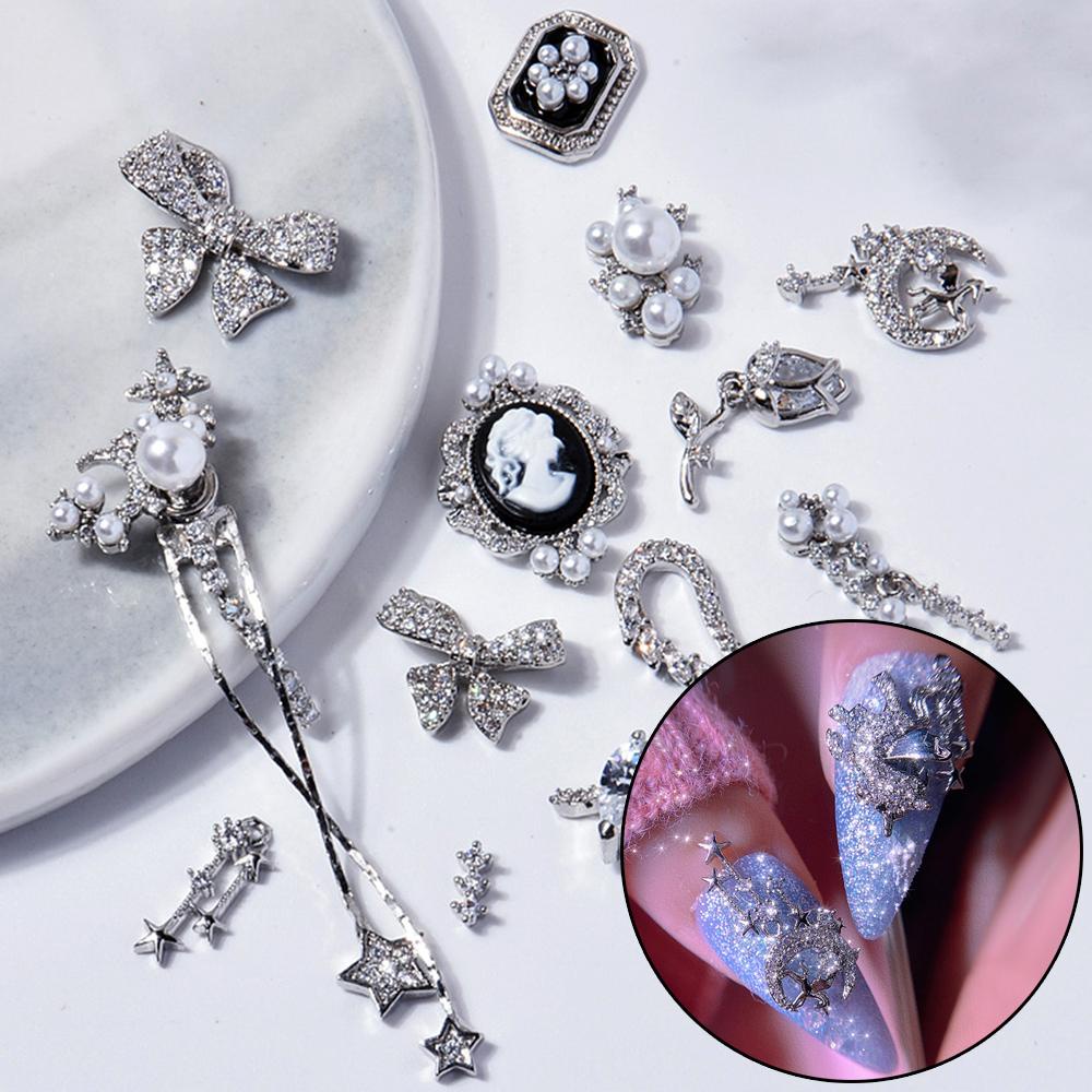 Móng Tay 3D OCEANMAP|Cánh Bow Bow.Charms Dây Chuyền Kim Loại