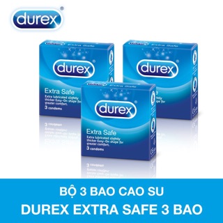Bộ 3 hộp bao cao su Durex Extra Safe